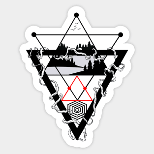 Wilderness Landscape in Triangle Sticker